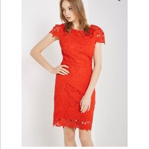 Red lace dress